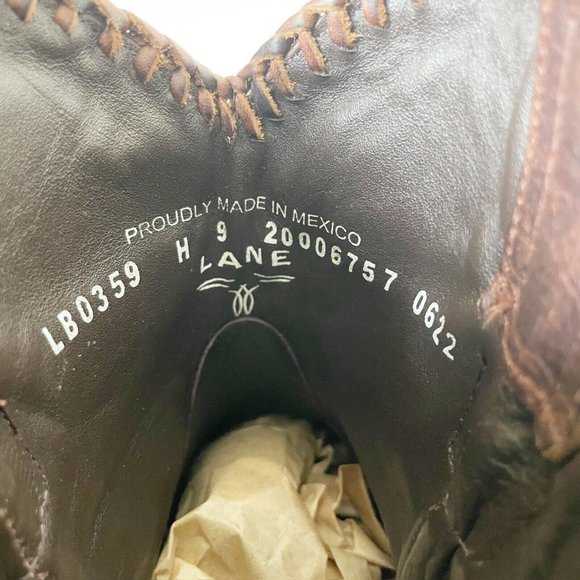 Lane Boots PLAIN JANE Shorties Womens Sz 9 Brown Cowboy Ankle Bootie Western - Picture 10 of 12